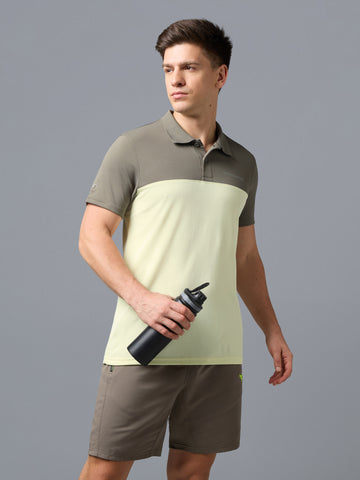 Men Colorblock Relax Fit Polo T-shirt with TECHNO COOL+