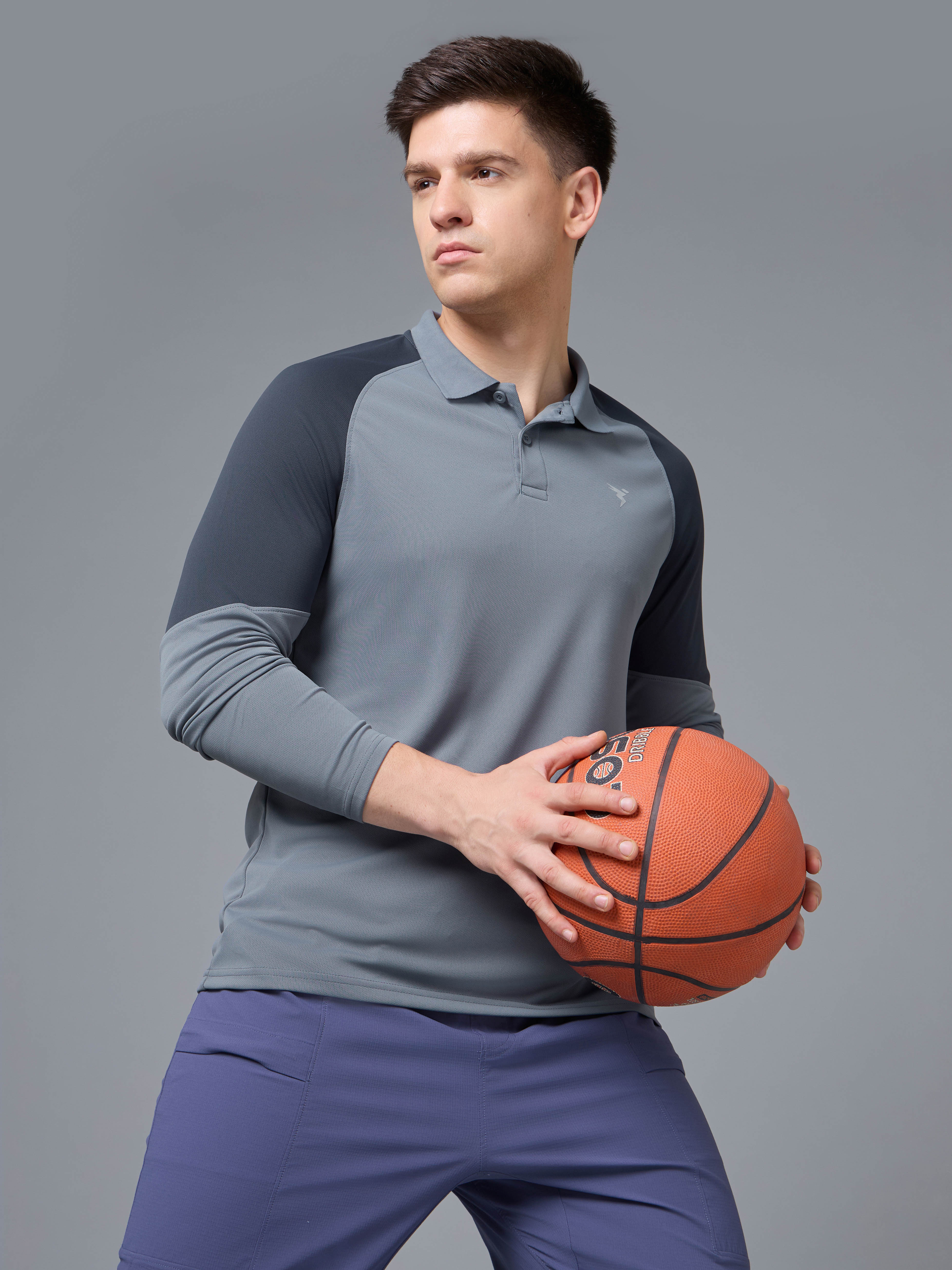 Men Colorblock Slim Fit Polo T-shirt with TECHNO COOL+