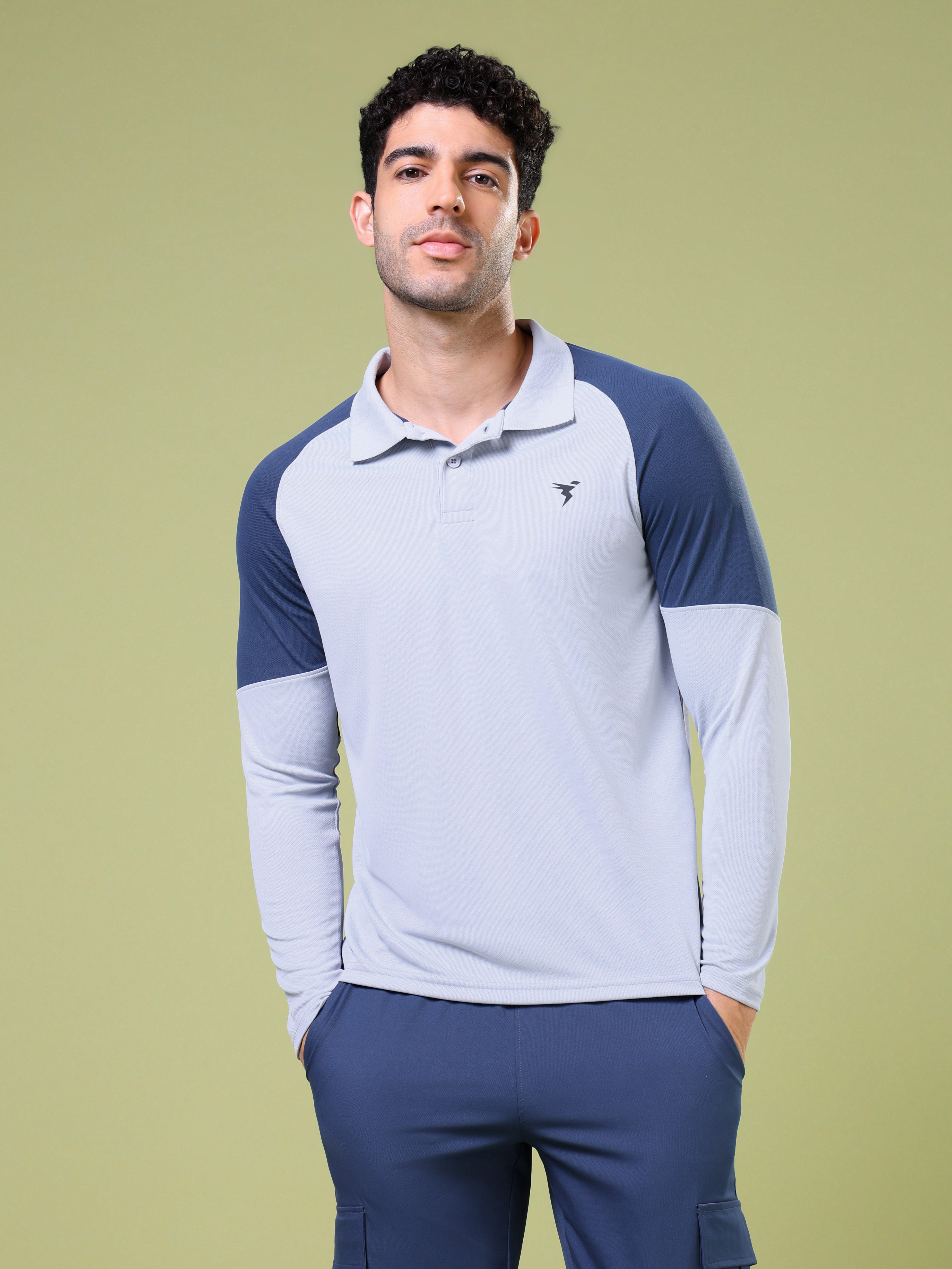 Men Colorblock Slim Fit Polo T-shirt with TECHNO COOL+