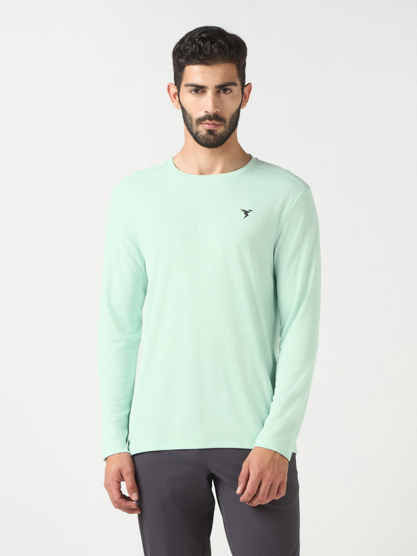 Men Solid Slim Fit Crew Neck T-shirt with TECHNO COOL+