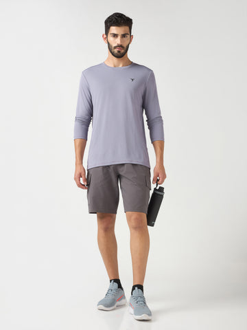 Men Solid Slim Fit Crew Neck T-shirt with TECHNO COOL+