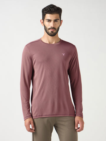 Men Solid Slim Fit Crew Neck T-shirt with TECHNO COOL+