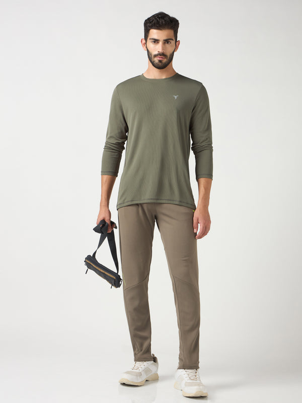 Men Solid Slim Fit Crew Neck T-shirt with TECHNO COOL+