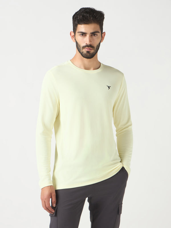 Men Solid Slim Fit Crew Neck T-shirt with TECHNO COOL+