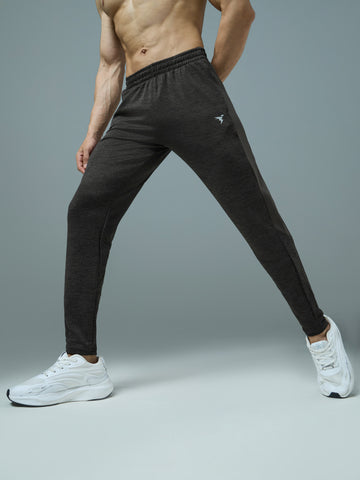 Men Melange Slim Fit Trackpants with TECHNO DRY