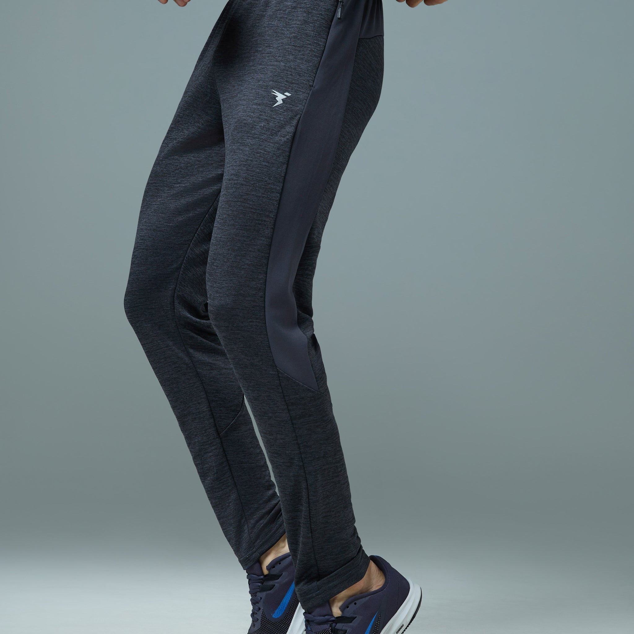 Men Melange Slim Fit Trackpants with TECHNO DRY