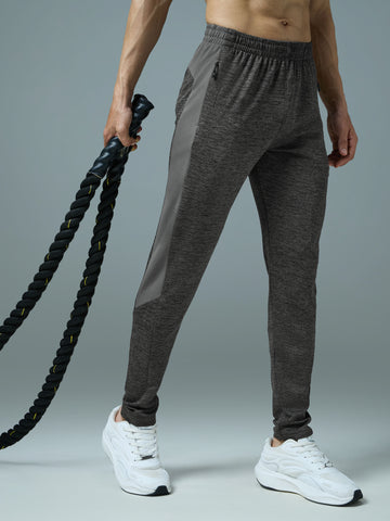 Men Melange Slim Fit Trackpants with TECHNO DRY