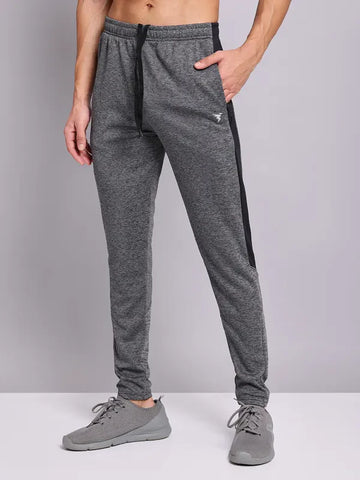 Men Melange Slim Fit Trackpants with TECHNO DRY