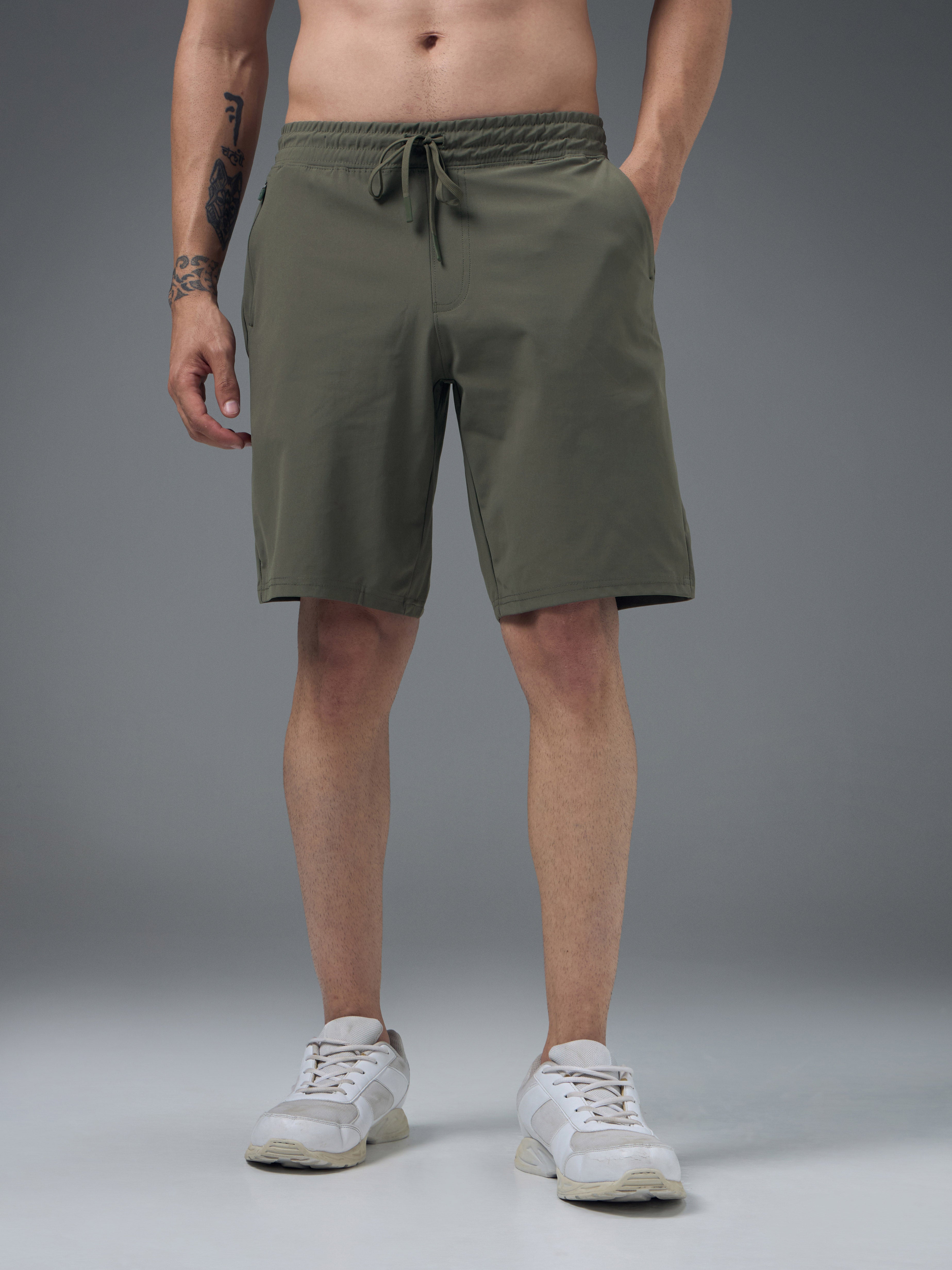 Men Solid Slim Fit Sports Shorts with DURACOOL