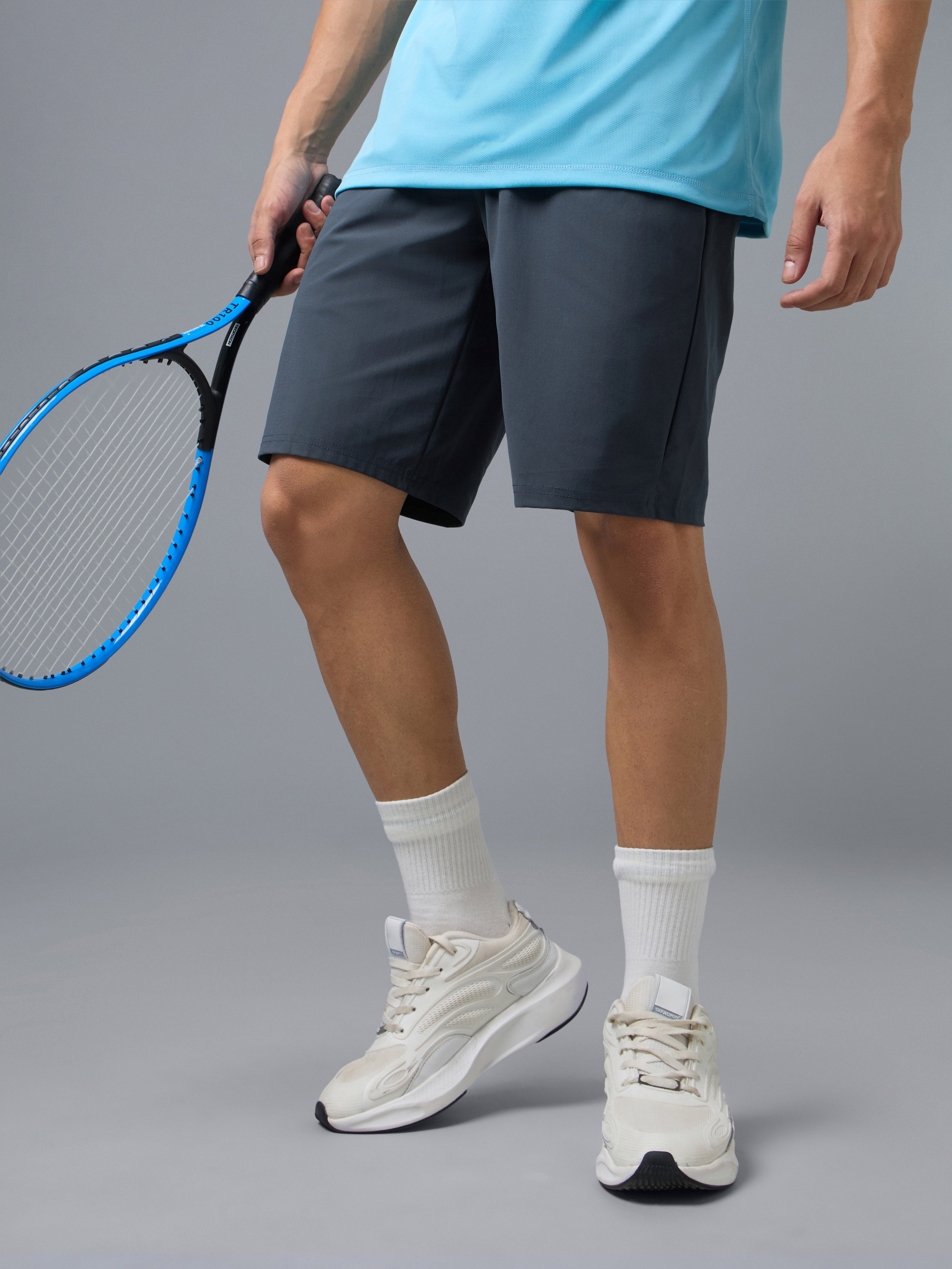 Men Solid Slim Fit Sports Shorts with DURACOOL