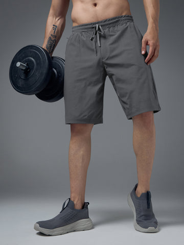 Men Solid Slim Fit Sports Shorts with DURACOOL