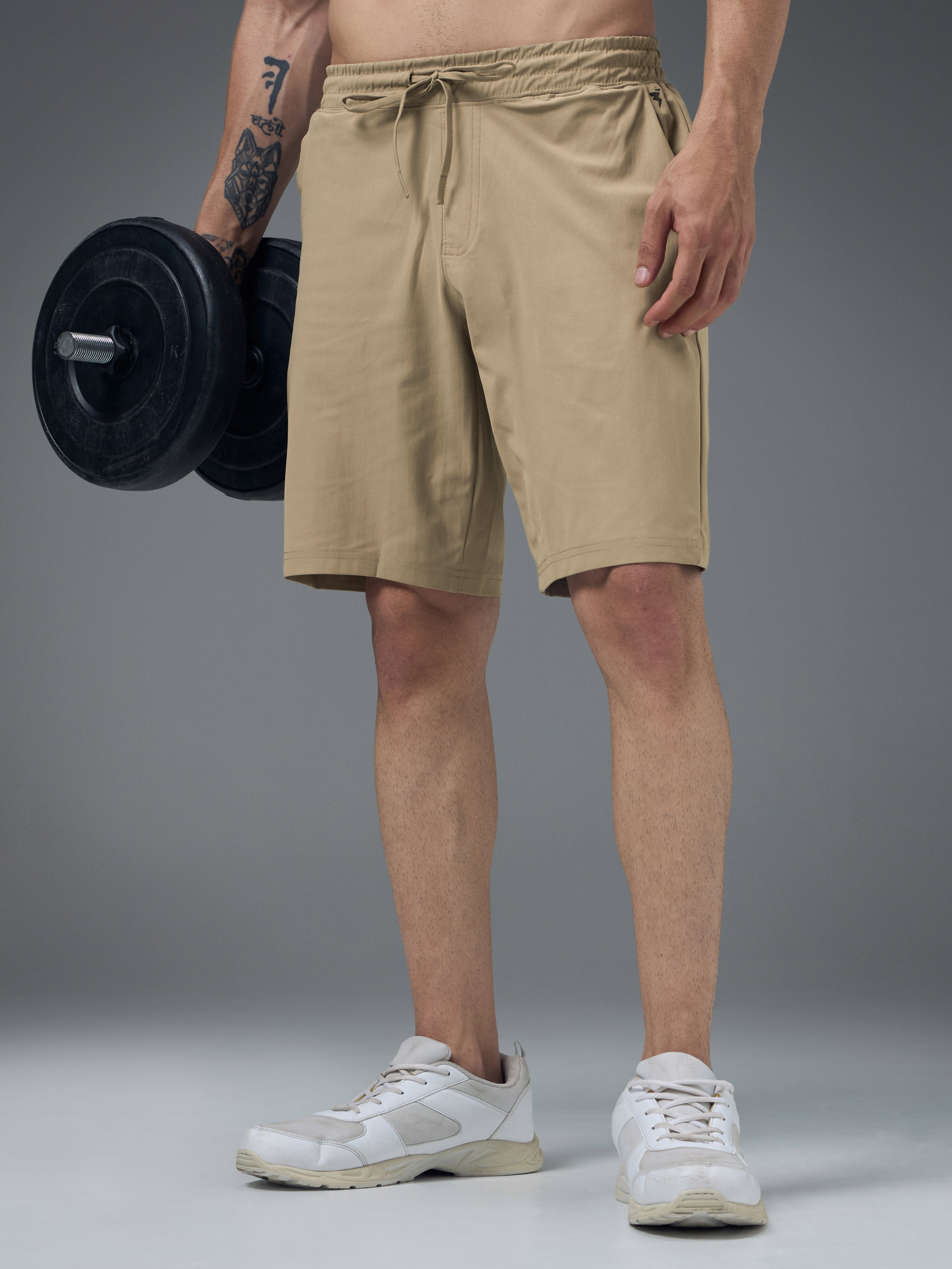 Men Solid Slim Fit Sports Shorts with DURACOOL