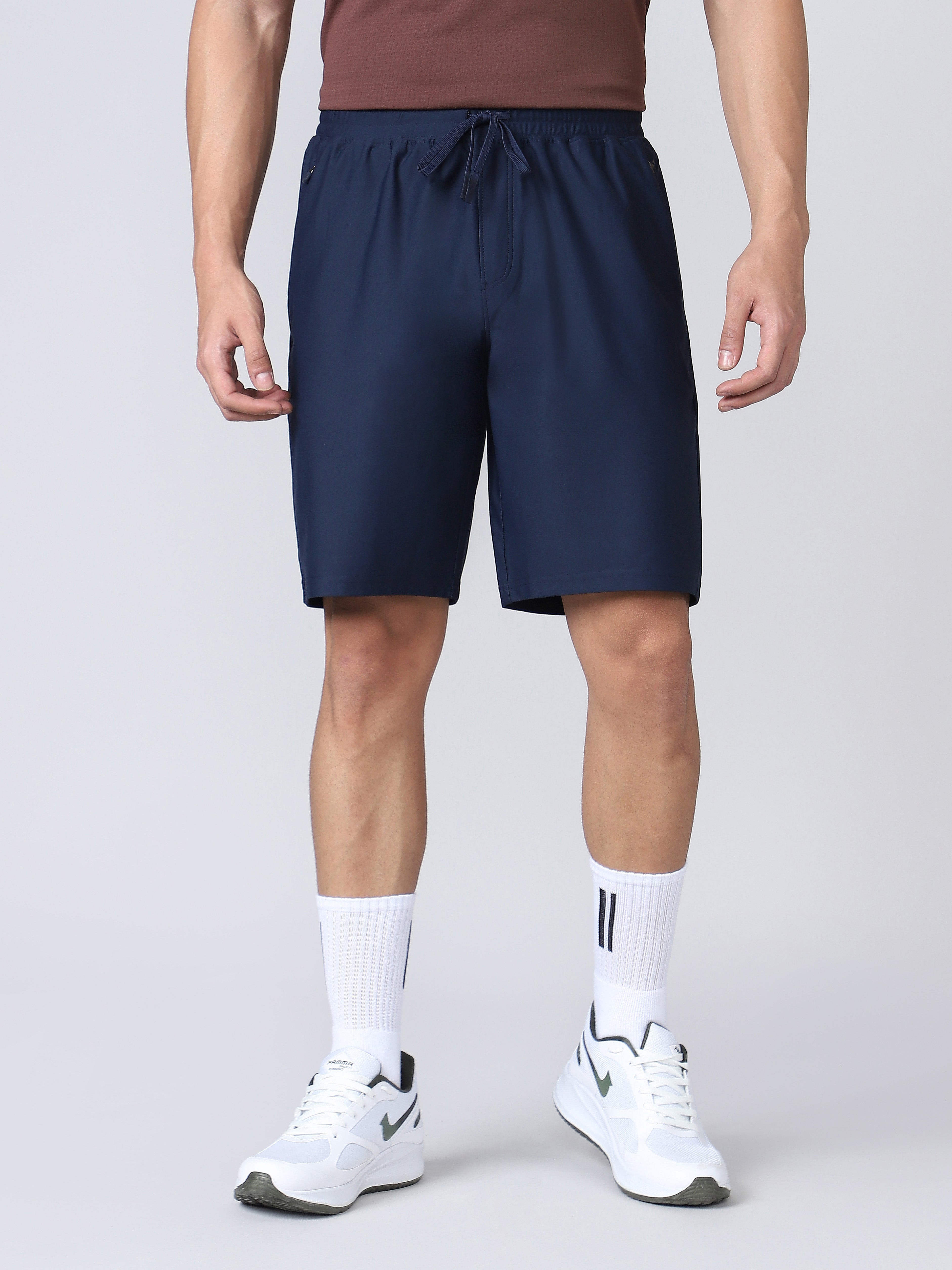 Men Solid Slim Fit Sports Shorts with DURACOOL