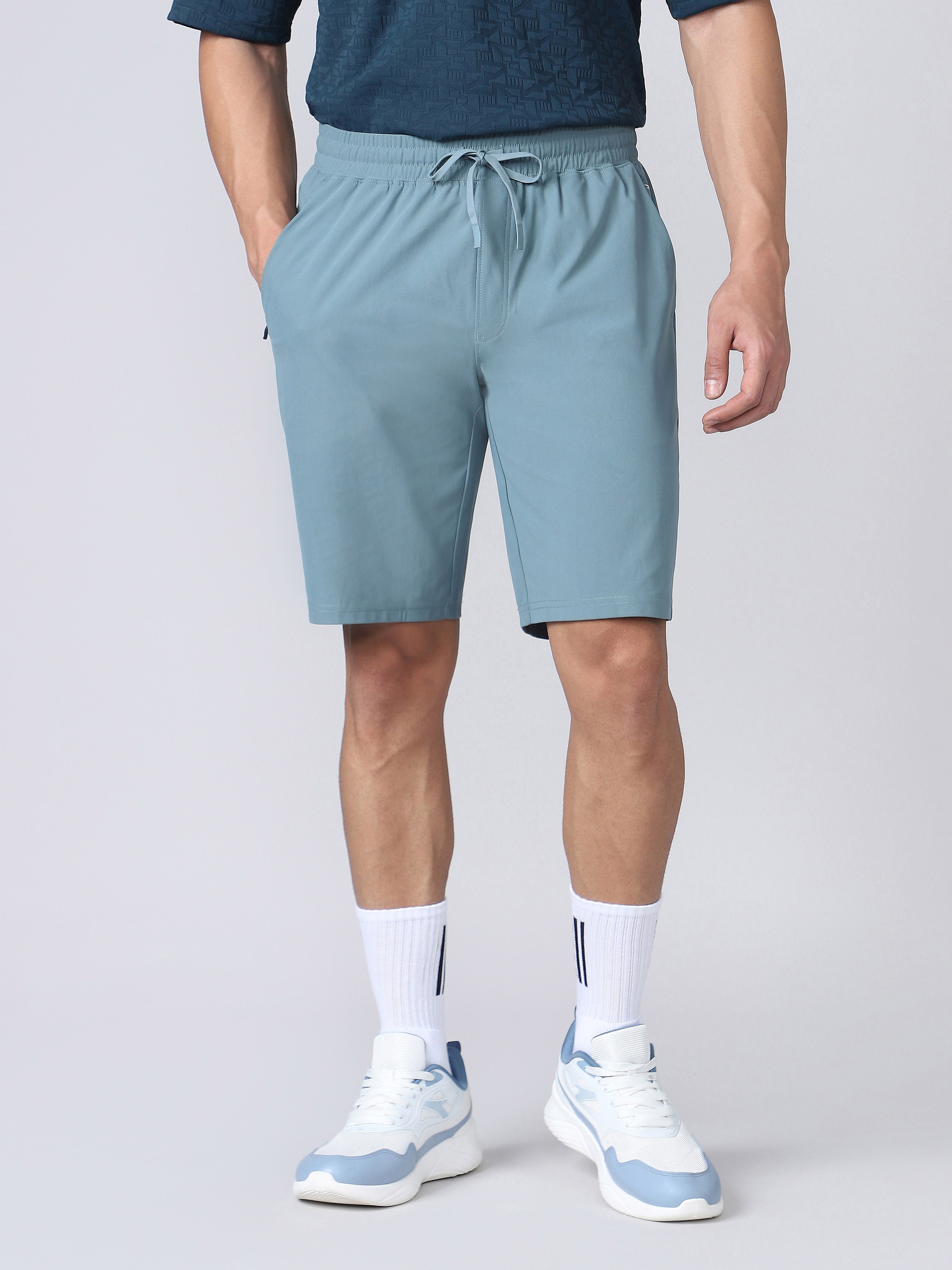 Men Solid Slim Fit Sports Shorts with DURACOOL