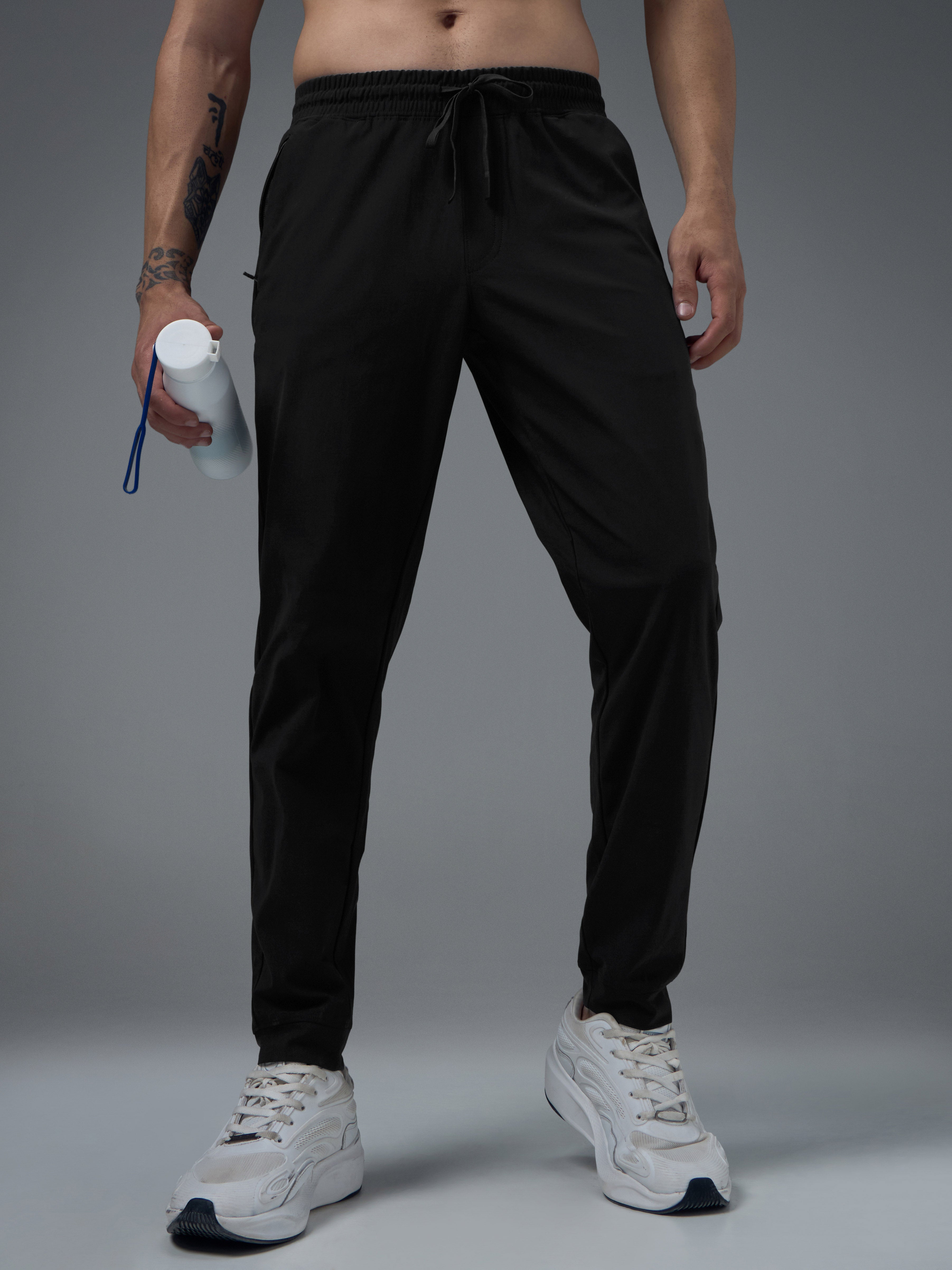 Men Solid Regular Fit Joggers Pants with DURACOOL+