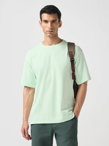 Men Solid Slim Fit Crew Neck T-shirt with ELASTO PLUS