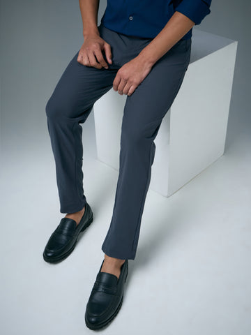 Men Semi-Formal Solid Straight Fit Trousers Pants with DURACOOL+