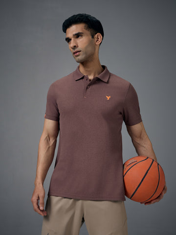 Men Solid Slim Fit Polo T-shirt with MATPIQ