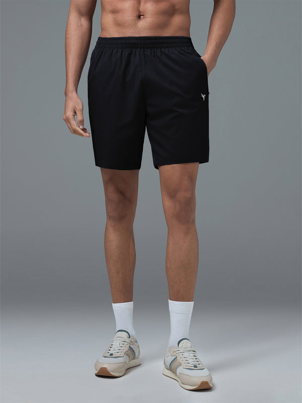 Men Solid Slim Fit Sports Shorts with TS FLEXI