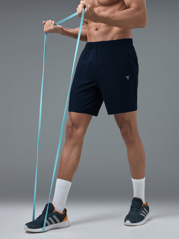 Men Solid Slim Fit Sports Shorts with TS FLEXI