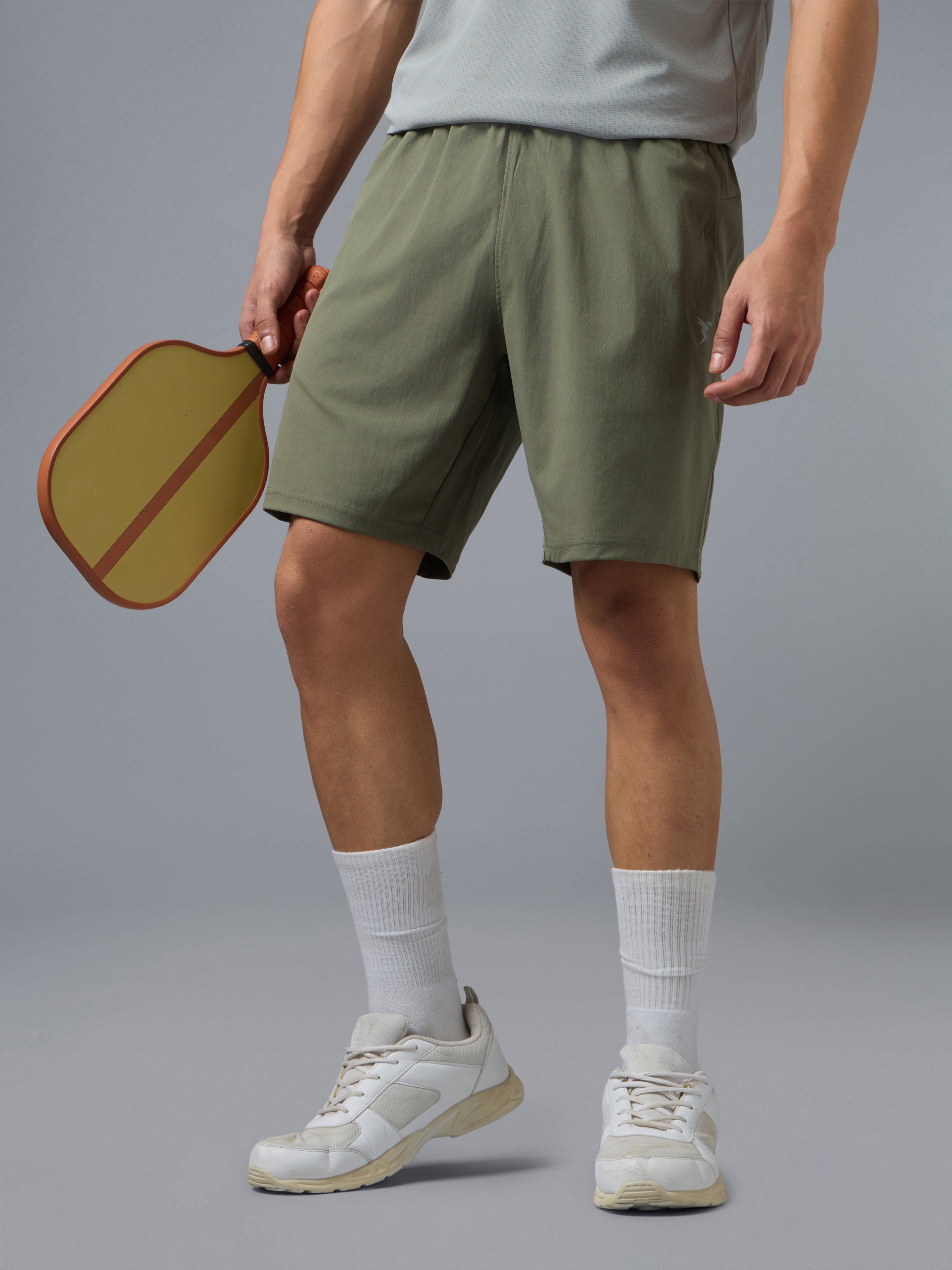 Men Solid Slim Fit Sports Shorts with TS FLEXI