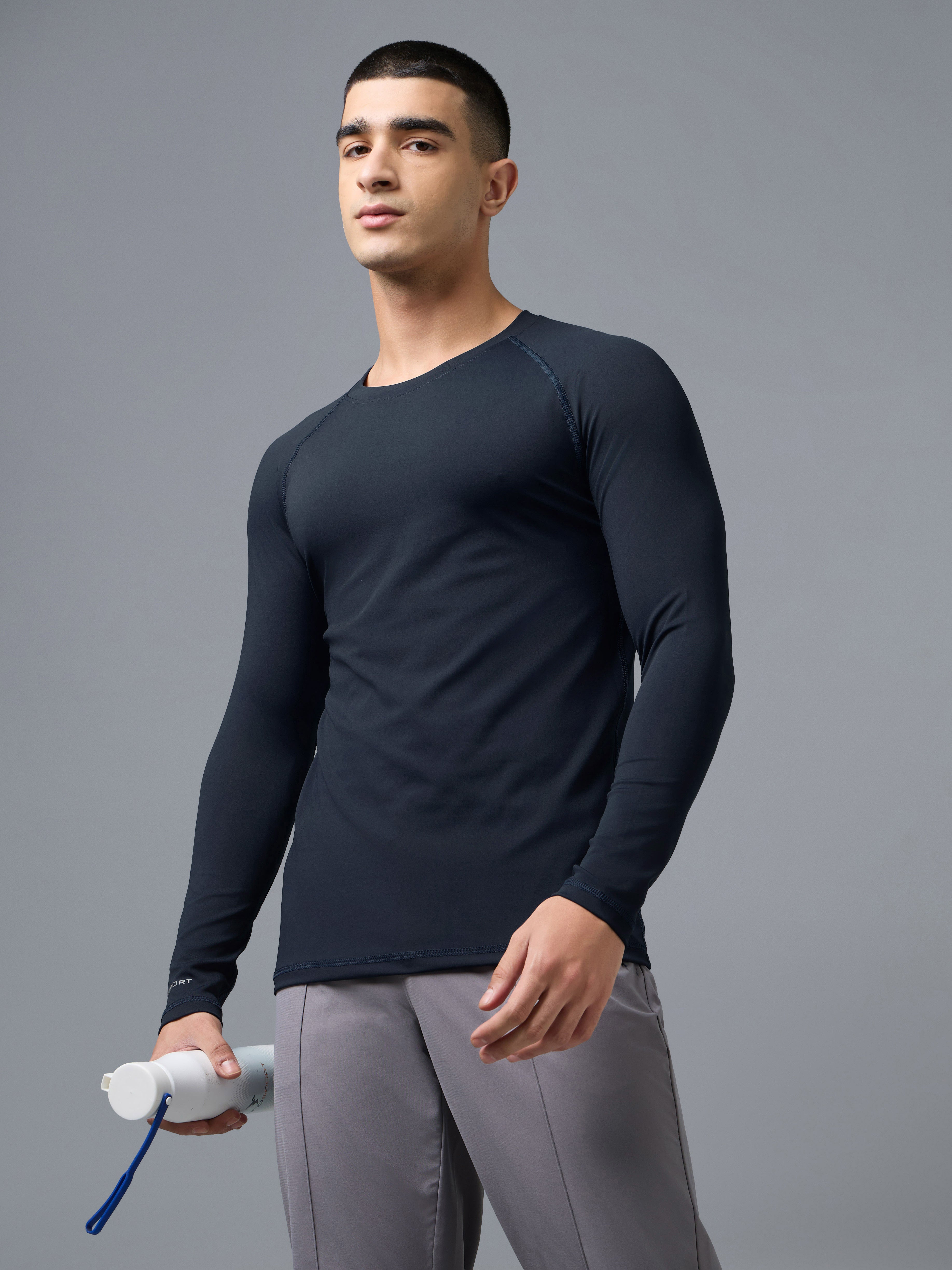 Men's Compression Full SleeveWorkout Tee with ELASTO PLUS