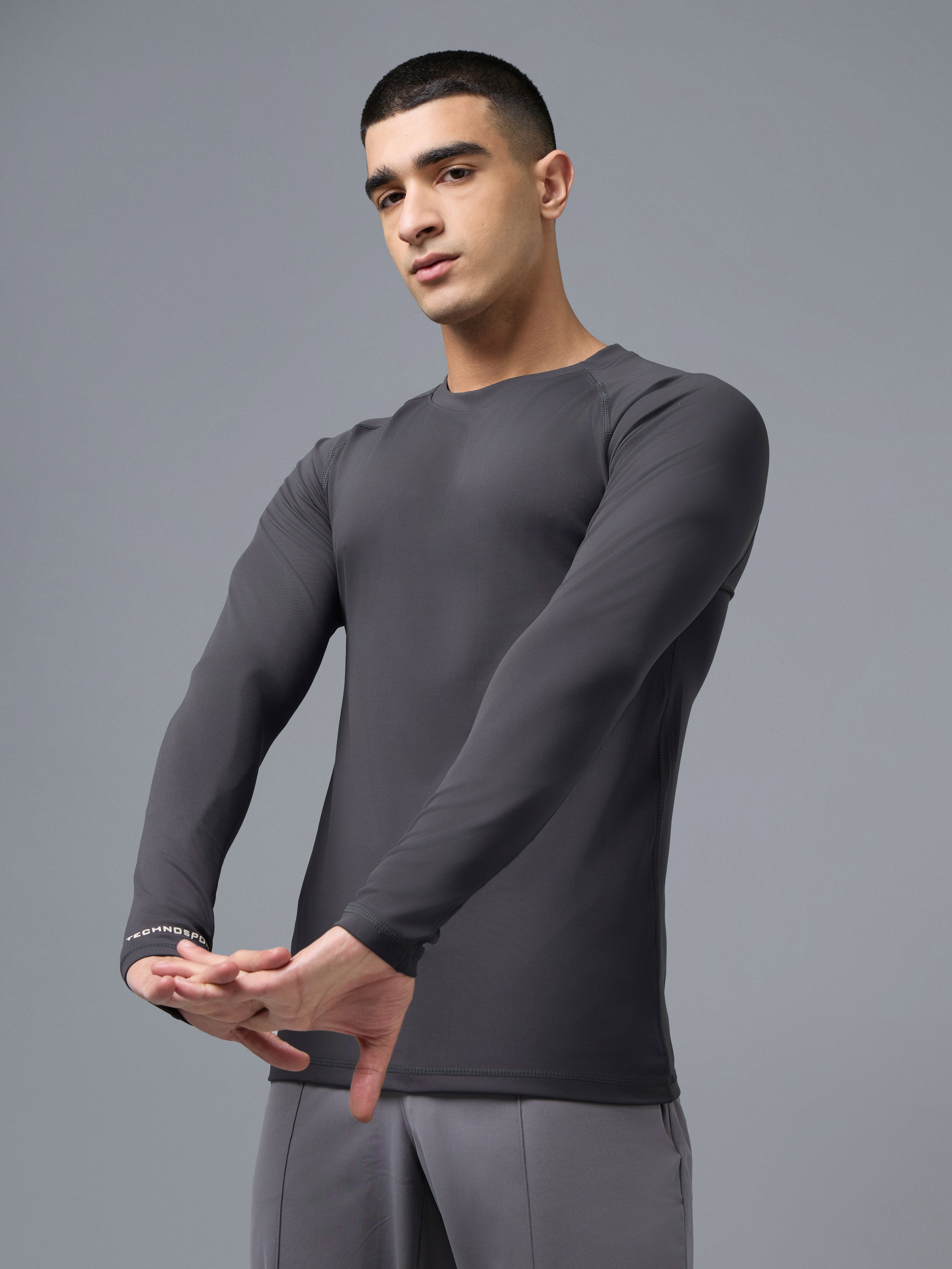 Men's Compression Full Sleeve Workout Tee with ELASTO PLUS