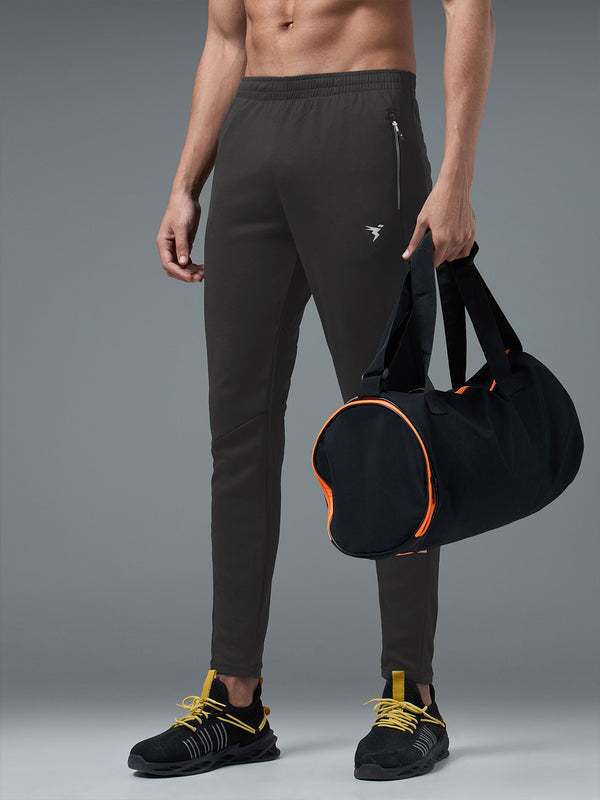Men Solid Slim Fit Trackpants with TECHNO DRY