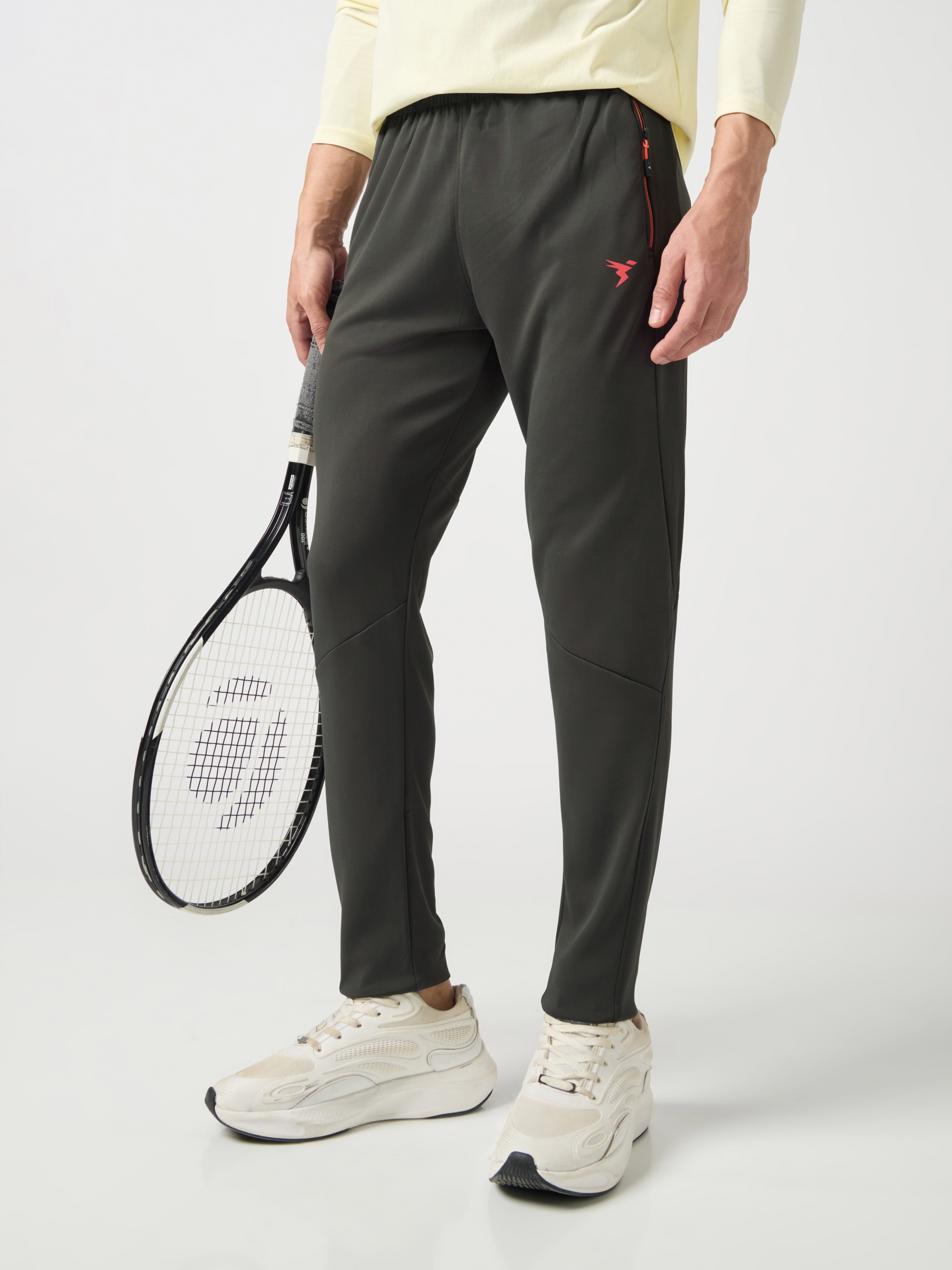 Men Solid Slim Fit Trackpants with TECHNO DRY