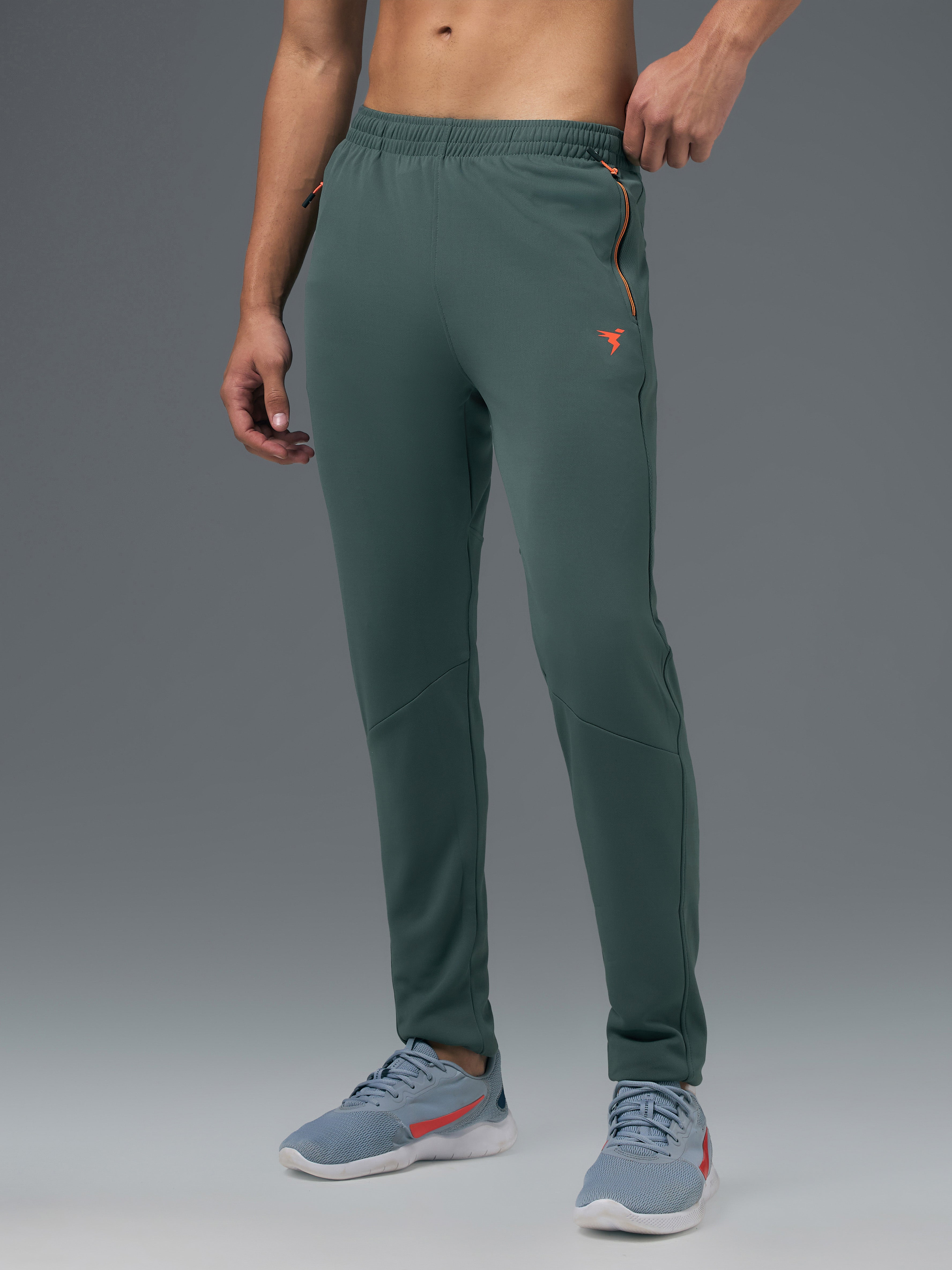 Men Solid Slim Fit Trackpants with TECHNO DRY