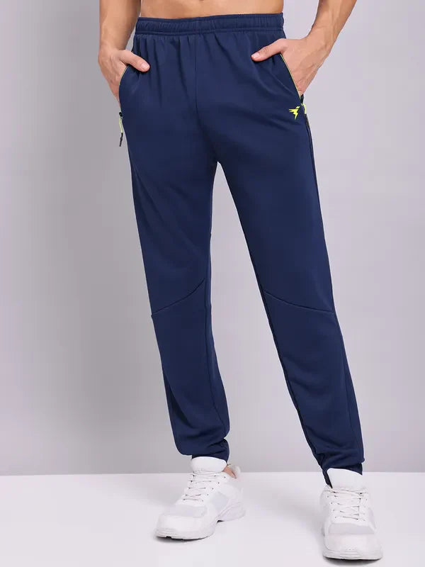 Men Solid Slim Fit Trackpants with TECHNO DRY