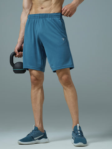 Men Solid Slim Fit Shorts with TECHNO DRY