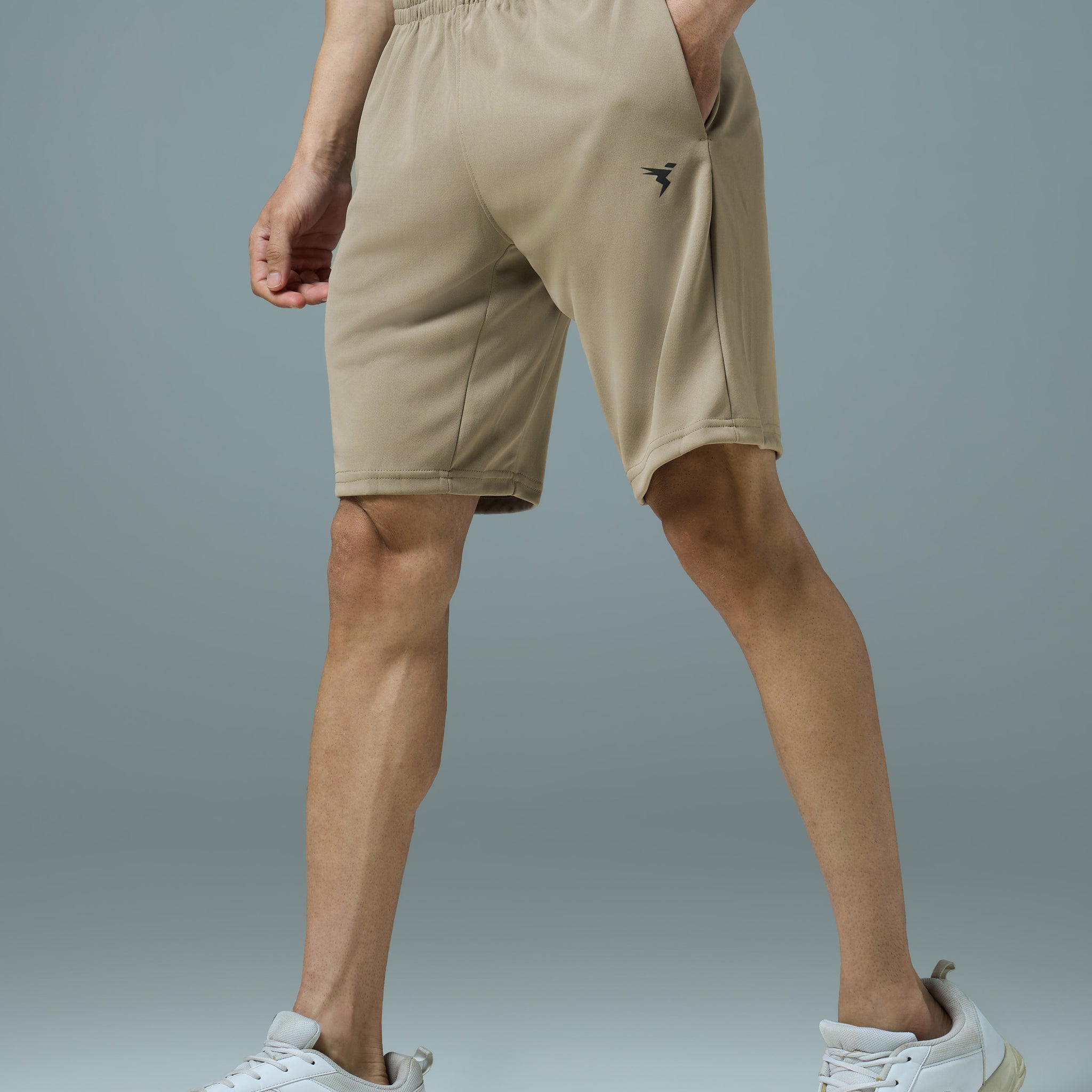 Men Solid Slim Fit Shorts with TECHNO DRY