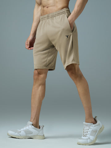 Men Solid Slim Fit Shorts with TECHNO DRY