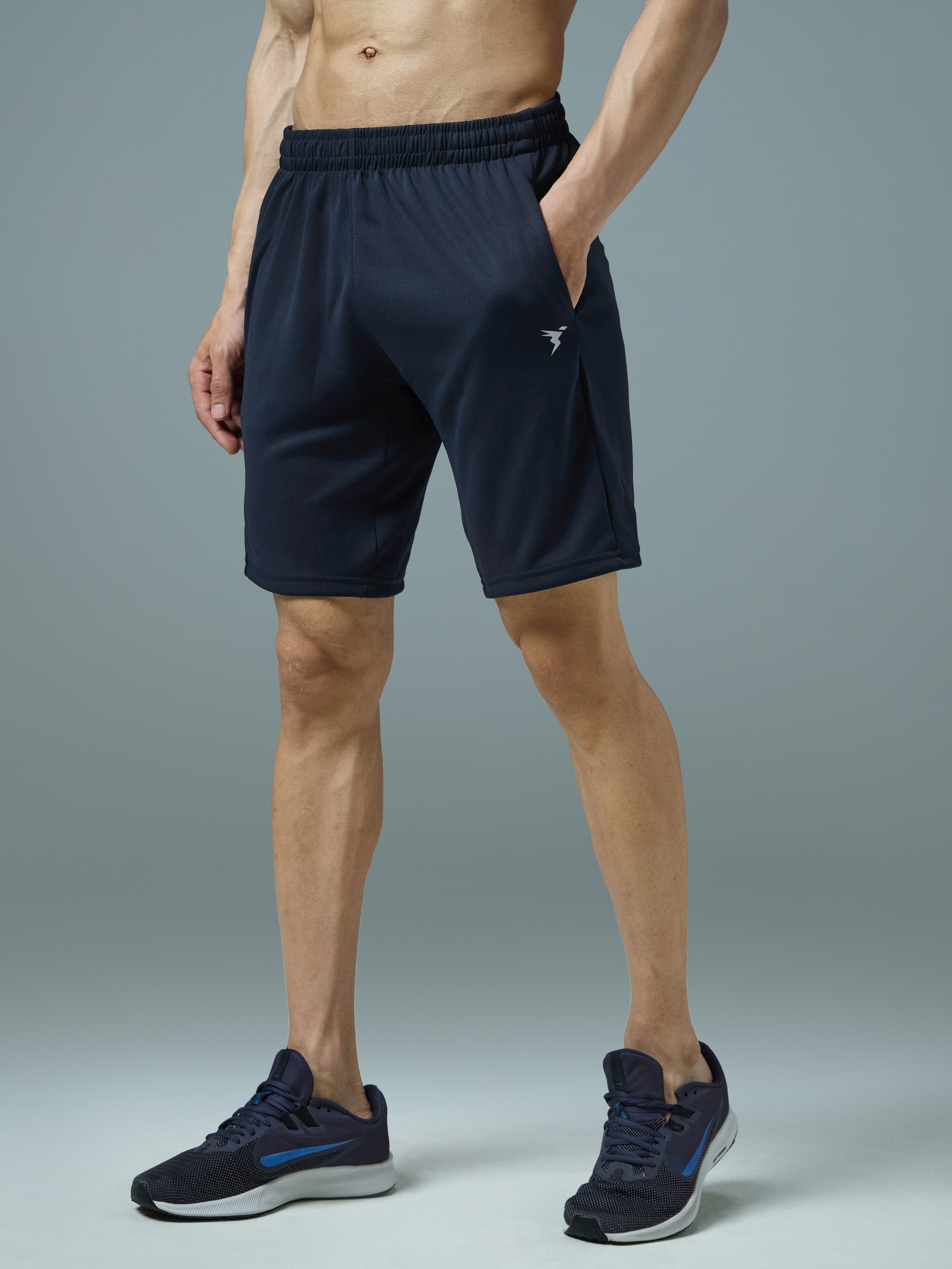 Men Solid Slim Fit Shorts with TECHNO DRY