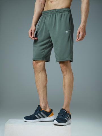 Men Solid Slim Fit Shorts with TECHNO DRY