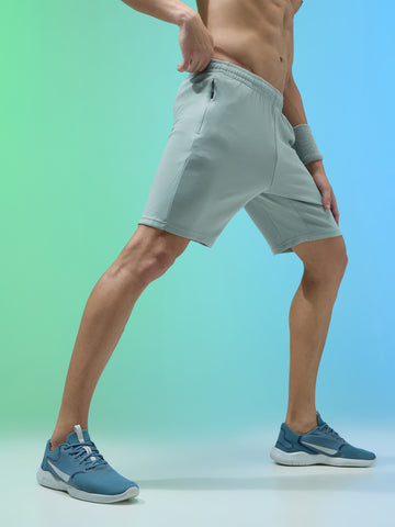 Men Solid Slim Fit Shorts with TECHNO DRY