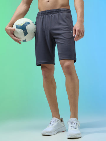 Men Solid Slim Fit Shorts with TECHNO DRY