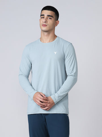Men Solid Slim Fit Round Neck Sports T-shirt with COTFLEX