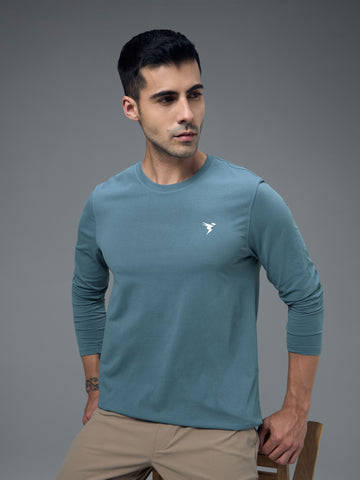 Men Solid Slim Fit Round Neck Sports T-shirt with COTFLEX