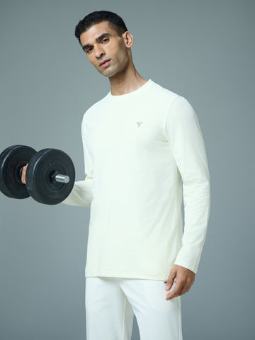 Men Solid Slim Fit Round Neck Sports T-shirt with COTFLEX