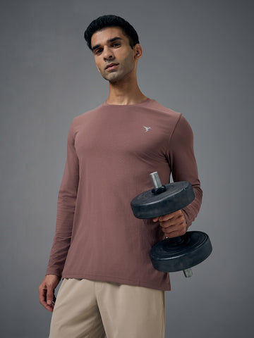 Men Solid Slim Fit Round Neck Sports T-shirt with COTFLEX