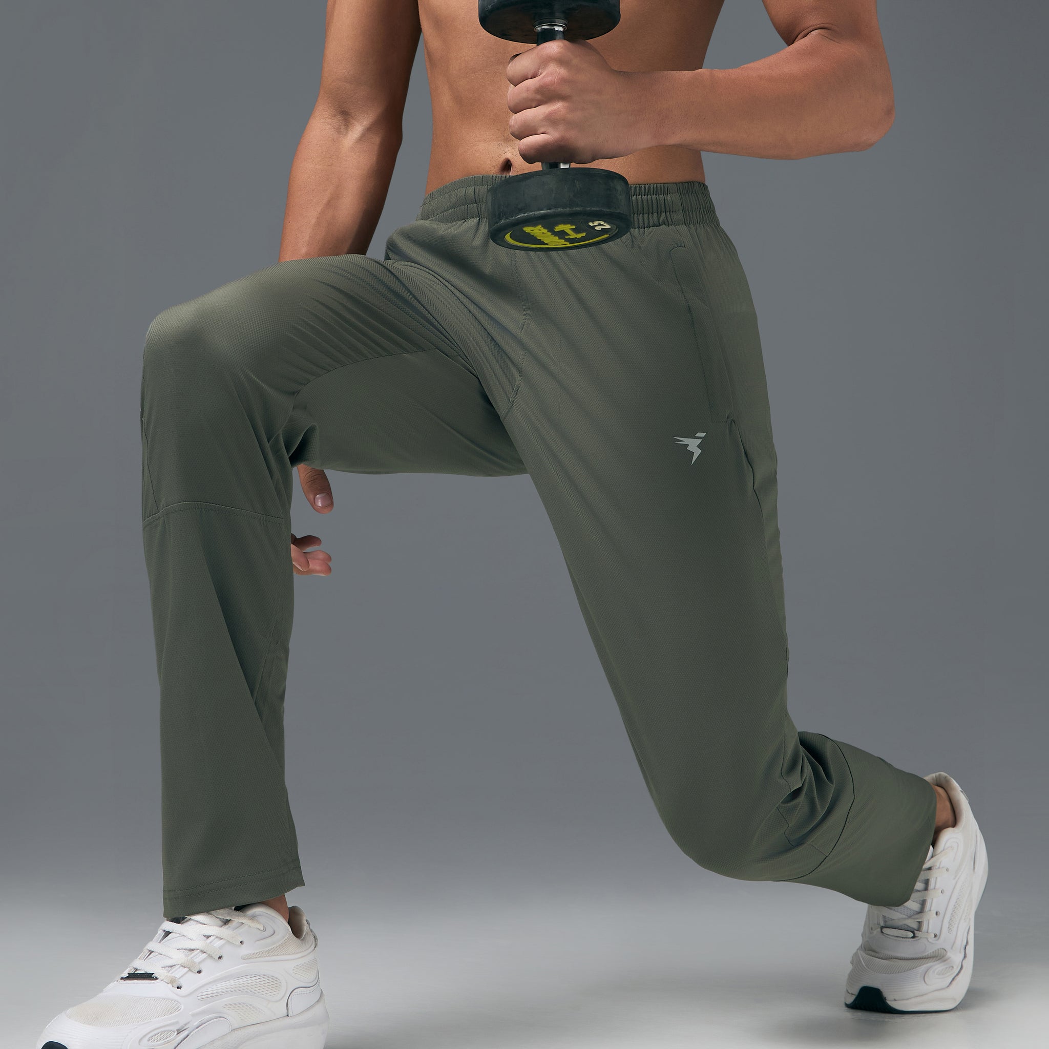 Men Solid Slim Fit Sports Trackpants with TS LYTRA
