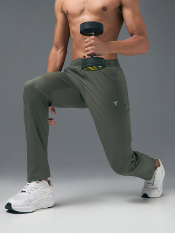Men Solid Slim Fit Sports Trackpants with TS LYTRA