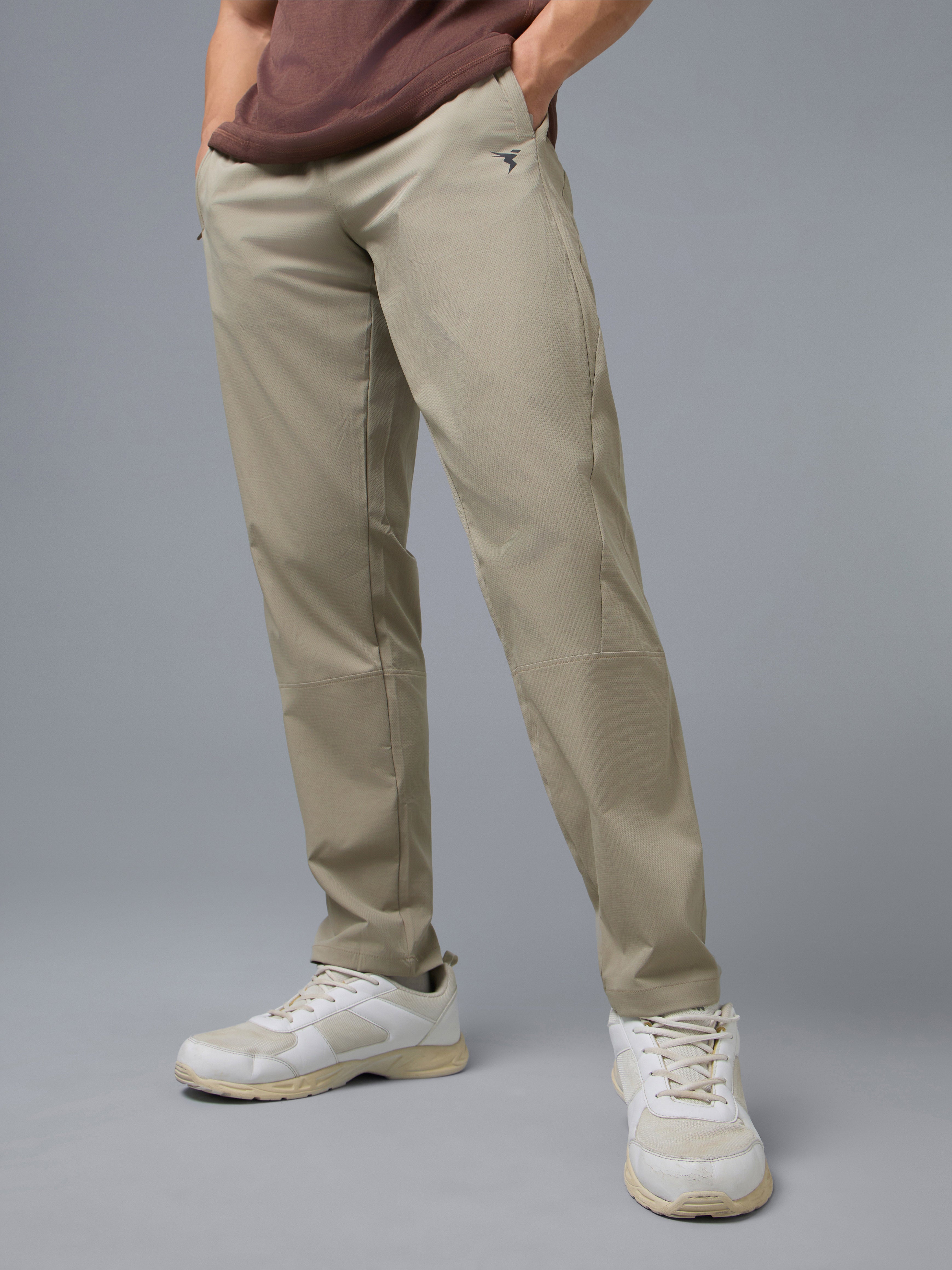 Men Solid Slim Fit Sports Trackpants with TS LYTRA