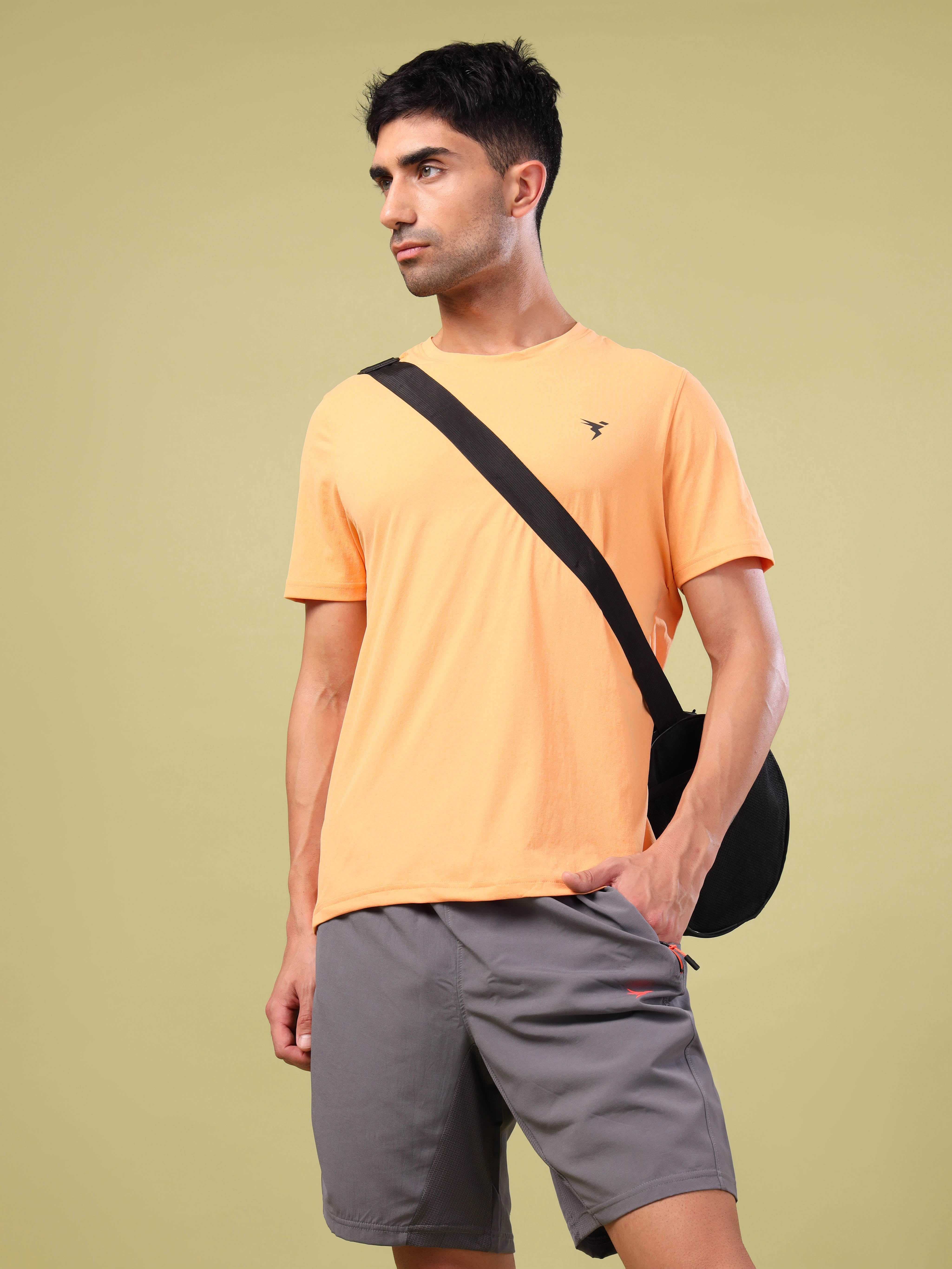 Men Solid Slim Fit Crew Neck T-shirt with COTFLEX
