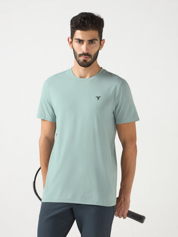 Men Solid Slim Fit Crew Neck T-shirt with COTFLEX