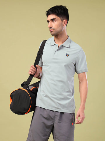 Men Solid Slim Fit Polo T-shirt with ELASTO PLUS
