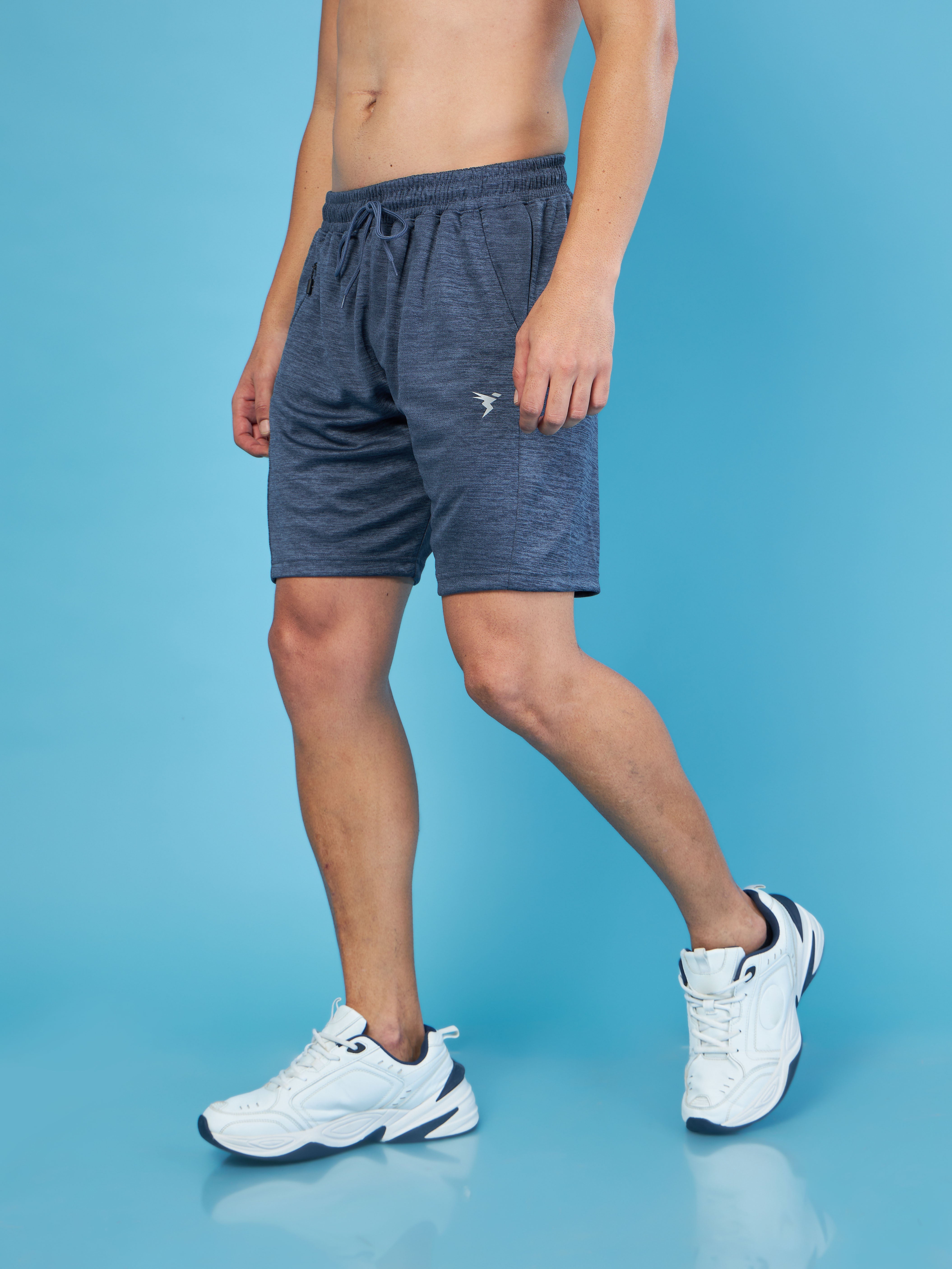 Men Melange Slim Fit Shorts with TECHNO DRY