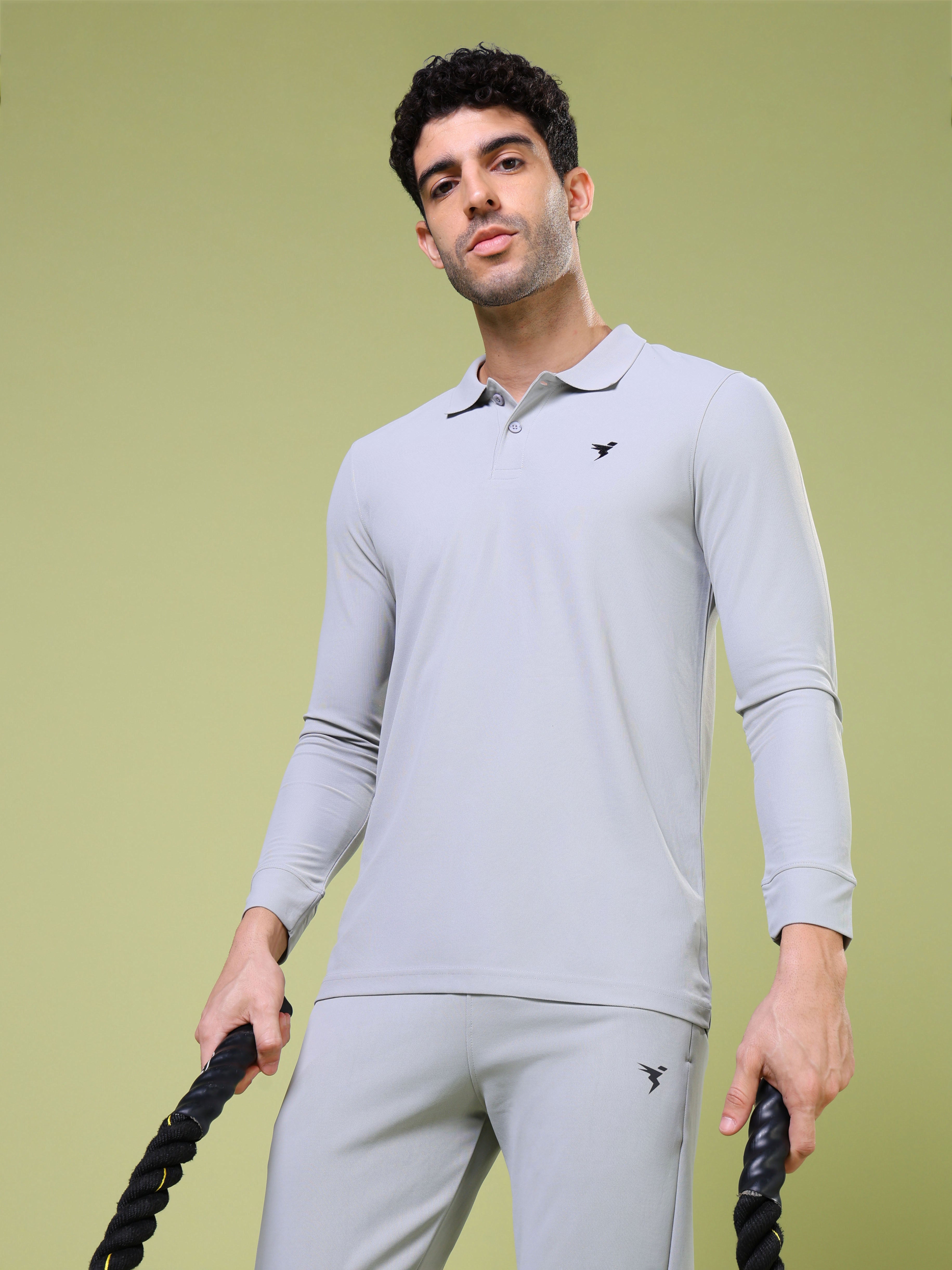 Men Solid Slim Fit Polo T-shirt with MATPIQ
